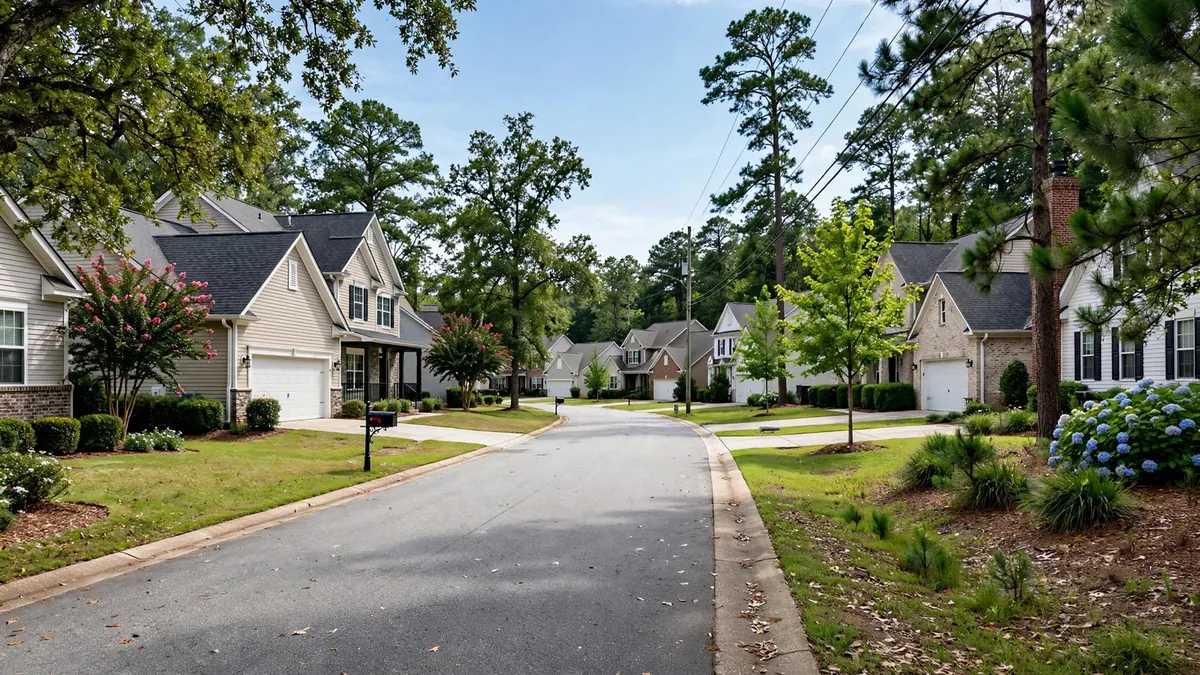 Brick-front subdivision homes in Lexington, SC