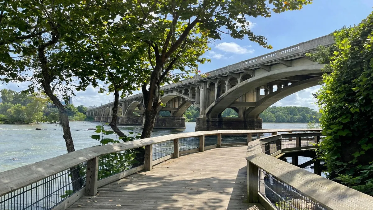 Congaree River and riverwalk in West Columbia, SC