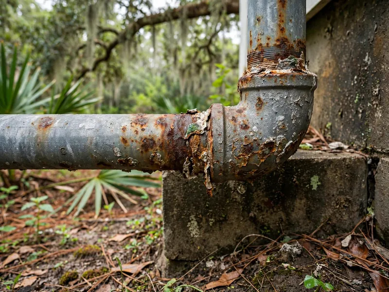Corroded galvanized supply pipe before repiping